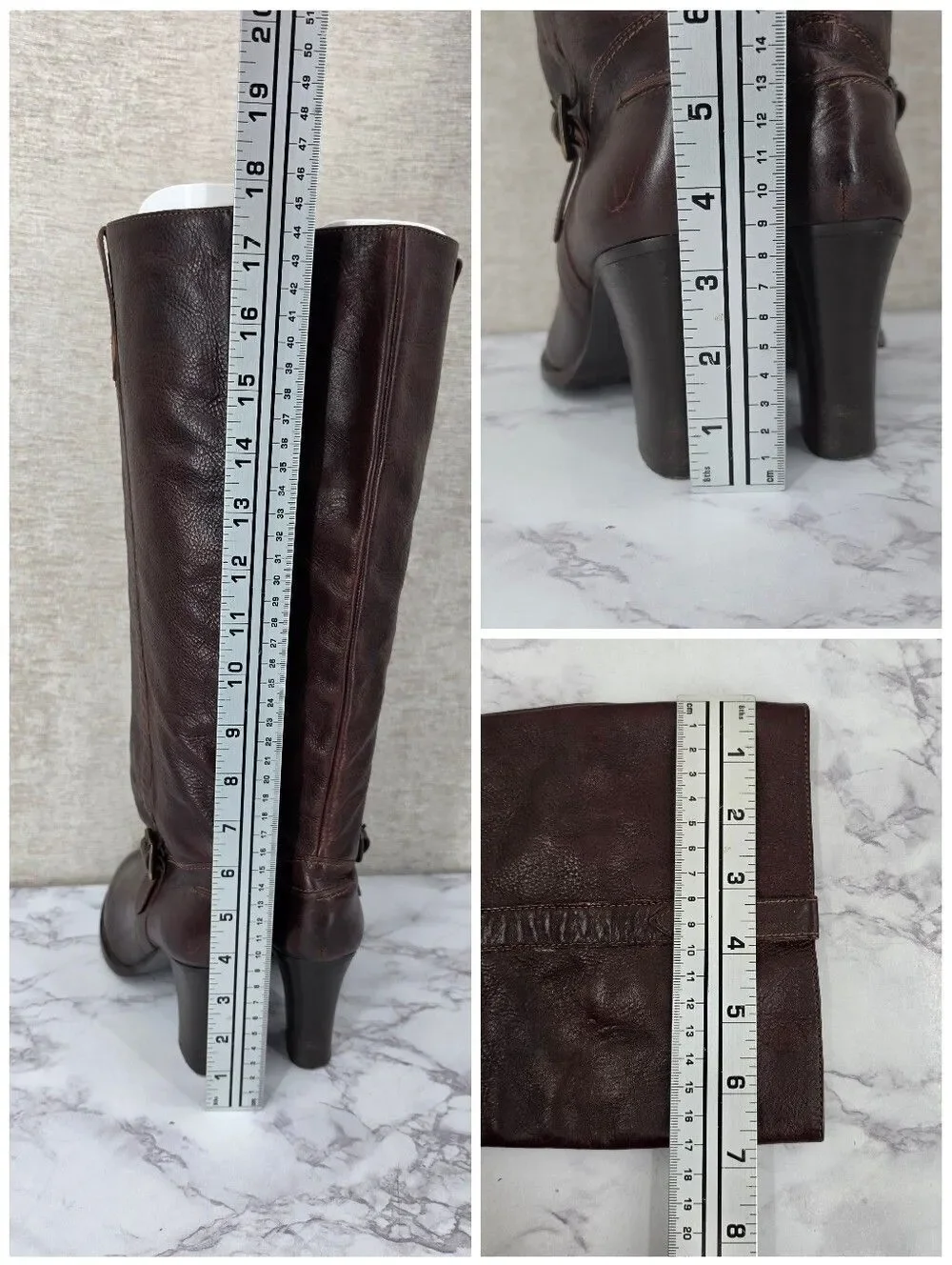 J. Crew Women's Tall Brown Italian Leather Heeled Boots